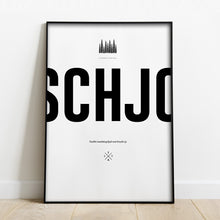 Ladda upp bild till gallerivisning, svartvit-text-tavla-norrländska-ordet-schjo-poster
